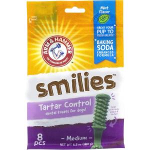imageArm ampamp Hammer For Pets Brushies Dental Treats for Dogs  Dog Dental Chews with Baking Soda Fight Bad Breath Plaque ampamp Tartar without Brushing  Mint Flavor 8 Pcs8 Count Pack of 1
