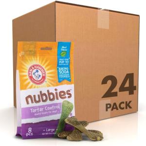 imageArm ampamp Hammer For Pets Nubbies Dental Treats for Dogs  Dental Chews Fight Bad Breath Plaque ampamp Tartar without Brushing  Baking Soda Enhanced Chicken Flavor Dog Treats 20 Pcs Packaging may varyMint