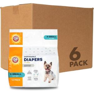 imageArm ampamp Hammer For Pets Male Dog Wraps Medium 12 Ct  UltraAbsorbent Adjustable Male Dog Diapers with LeakProof Protection ampamp Wetness Indicator  Arm ampamp Hammer Baking Soda Enhanced for Odor ControlFemale Diapers