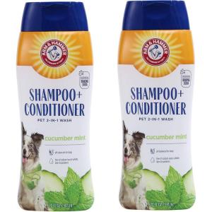 imageArm ampamp Hammer for Pets 2In1 Shampoo ampamp Conditioner for Dogs  Dog Shampoo ampamp Conditioner in One  Cucumber Mint 20 Ounce Bottle Dog Shampoo and Conditioner for All Dogs20 Fl Oz Pack of 2