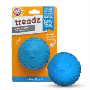 imageArm ampamp Hammer for Pets Super Treadz Mini Gorilla Dental Chew Toy for Dogs  Dog Dental Chew Toys Reduce Plaque ampamp Tartar Buildup Without Brushing  for Dogs up to 25 Lbs Small 1 CountBlowfish
