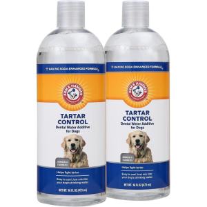 imageArm ampamp Hammer Dog Water Additive for Dental Care  Bad Breath Eliminator for Dogs ampamp Dog Breath Freshener  Dog Tooth Plaque Cleaner ampamp Dog Tartar Remover  16 Fl Oz Dental Rinse for Dogs  Pack of 116 Fl Oz Pack of 2
