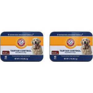 imageArm ampamp Hammer for Pets Tartar Control Dental Mints for Dogs  Dog Dental Mints Help Reduce Plaque ampamp Tartar Buildup Without Brushing  Beef Flavor 40 Count17 Ounce Pack of 2