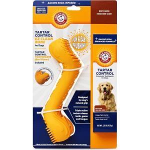 imageArm ampamp Hammer for Pets Tartar Control EZ Clean Bone ampamp Dog Toothpaste  Dental Bone for MediumLarge Dogs 2040 Lbs ampamp Tartar Control Baking Soda Enhanced Toothpaste Beef Flavor  Dog Dental ToyYellow