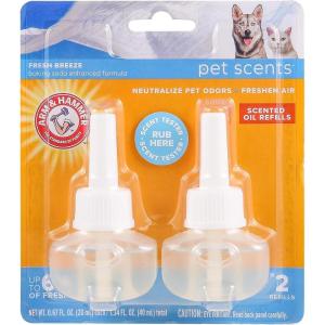 imageArm ampamp Hammer For Pets Scents Plugin Scented Oil Refills in Fresh Breeze Scent 2 Count Pack of 1 Air Freshener Refills Room Deodorizer for Homes with PetsFresh Breeze Refills