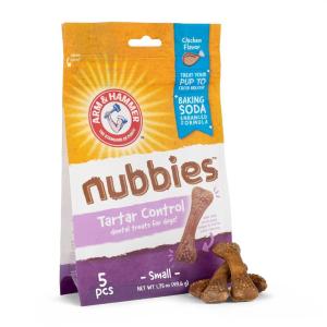 image:imageArm amp Hammer for Pets Nubbies Dental Treats  Baking Soda amp Calcium Dog Dental Chews Nubbed Texture Helps Scrub Plaque amp Tartar While Chewing Peanut Butter Flavor 20 Count 7 Ounce  4 PackChicken