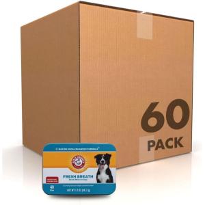 image:imageArm amp Hammer for Pets Dog Dental Breath Mints with Baking Soda Chicken Flavor Dental Treats to Help Freshen Dog Breath and Support Oral Care Fresh Mint Scent 17 Oz  60 Pack