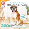 image:imageArmampHammer Green Tea Pet Training Pads 200Ct Dog Training Pads with Super Absorbing Green Tea and ArmampHammer Baking Soda for 2X The Odor Control Leakproof amp Recycled Training Pads for DogsPack of 1225 x 225 200 Count
