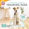 image:imageArmampHammer Green Tea Pet Training Pads 200Ct Dog Training Pads with Super Absorbing Green Tea and ArmampHammer Baking Soda for 2X The Odor Control Leakproof amp Recycled Training Pads for DogsPack of 1225 x 225 Pack of 4  200 Count Total