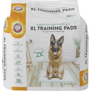 image:imageArmampHammer Green Tea Pet Training Pads 200Ct Dog Training Pads with Super Absorbing Green Tea and ArmampHammer Baking Soda for 2X The Odor Control Leakproof amp Recycled Training Pads for DogsPack of 128 x 30 Pack of 1