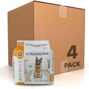 image:imageArmampHammer Green Tea Pet Training Pads 200Ct Dog Training Pads with Super Absorbing Green Tea and ArmampHammer Baking Soda for 2X The Odor Control Leakproof amp Recycled Training Pads for DogsPack of 128 x 30  200 Count