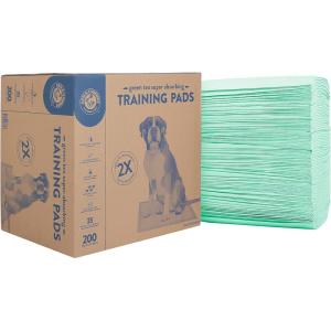 image:imageArmampHammer Green Tea Pet Training Pads 200Ct Dog Training Pads with Super Absorbing Green Tea and ArmampHammer Baking Soda for 2X The Odor Control Leakproof amp Recycled Training Pads for DogsPack of 1225 x 225 200 Count