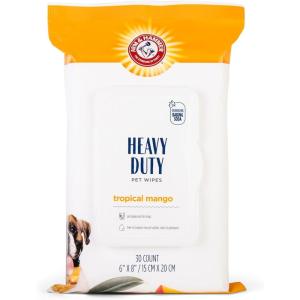 image:imageArm amp Hammer for Pets Heavy Duty Multipurpose Dog Wipes Paw and Butt Wipes for Dogs to Help Clean Deodorize and Freshen Coat and Skin Between Baths Mango Scent 100 Count  12 PackBathing Wipes