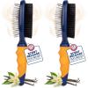 image:imageArm amp Hammer Deodorizing Pin amp Bristle Dog Grooming Brush with Fragrance Transfer Technology  Scented 2in1 Dog Brush for Detangling amp Shedding Pet Brushes for Dogs Sweet Lily amp Vanilla ScentPinBristle Duo Brush  Sweet Lily  Vanilla