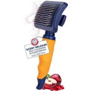 image:imageArm amp Hammer Deodorizing Pin amp Bristle Dog Grooming Brush with Fragrance Transfer Technology  Scented 2in1 Dog Brush for Detangling amp Shedding Pet Brushes for Dogs Sweet Lily amp Vanilla ScentSlicker Brush  Sweet Apple  Rose