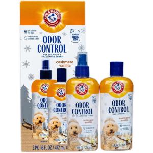 image:imageArm amp Hammer Odor Control Pet Deodorizing Set Holiday Edition Includes Dog Shampoo 8FL OZ  Bath Spray 8FL OZ Cashmere Vanilla Scent