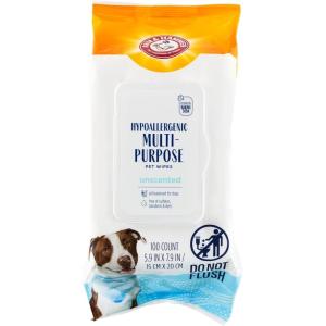 image:imageArm amp Hammer for Pets Hypoallergenic Wipes for Dogs  Best Odor Eliminating Waterless Cleaning for Dogs amp Puppies Unscented 100 Count