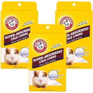 image:imageArm amp Hammer Super Absorbent Cage Liners for Guinea Pigs Hamsters Rabbits amp Small Animals Odor Control Cage Tray Liners for Wire or Mesh Grate Cages Trim to Fit 7 Count  48 Pack7 Count Pack of 3