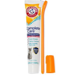 image:imageArm amp Hammer Complete Care Cat Dental Kit Tuna Flavor Enzymatic Cat Toothpaste DualHead Toothbrush amp Finger Brush Baking Soda  Calcium FluorideFree Formula 25 oz